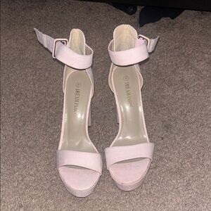 Dream Pairs Light Pink Ankle Strap Heels
